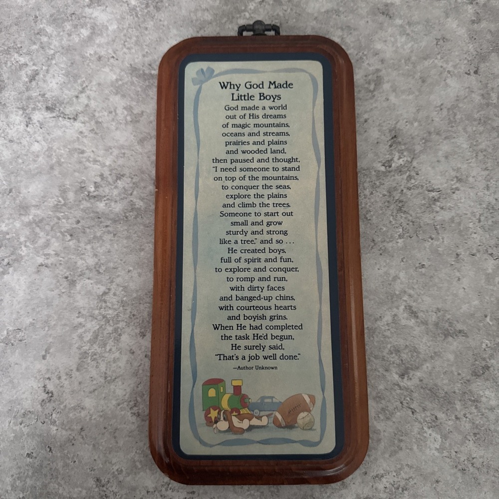 "Why God Made Little Boys" Wooden Wall Plaque